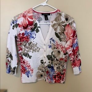 White house black market floral shirt